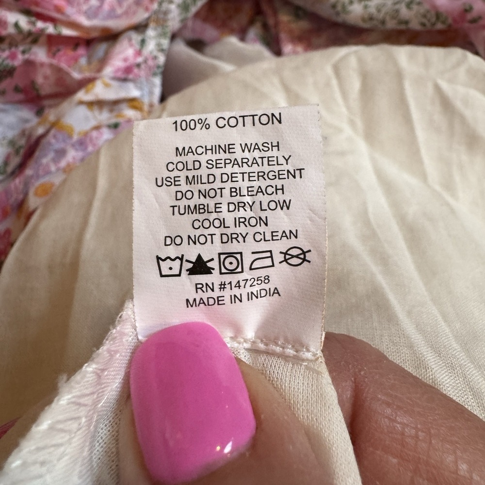 Simply Southern Hailey Quilted Patchwork Pink Tiered Maxi Dress Floral Large - Picture 5 of 10